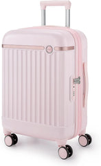 BAGSMART 20" Expandable PC Carry-On Luggage Spinner Wheels, Pink