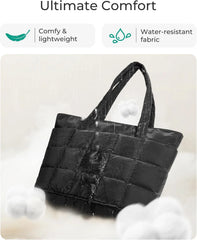 BAGSMART Expandable Tote Bag for Women, Puffer Work Tote Travel Bag