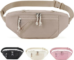 BAGSMART Fanny Packs for Women, Belt Bag for Traveling Hiking, Camel