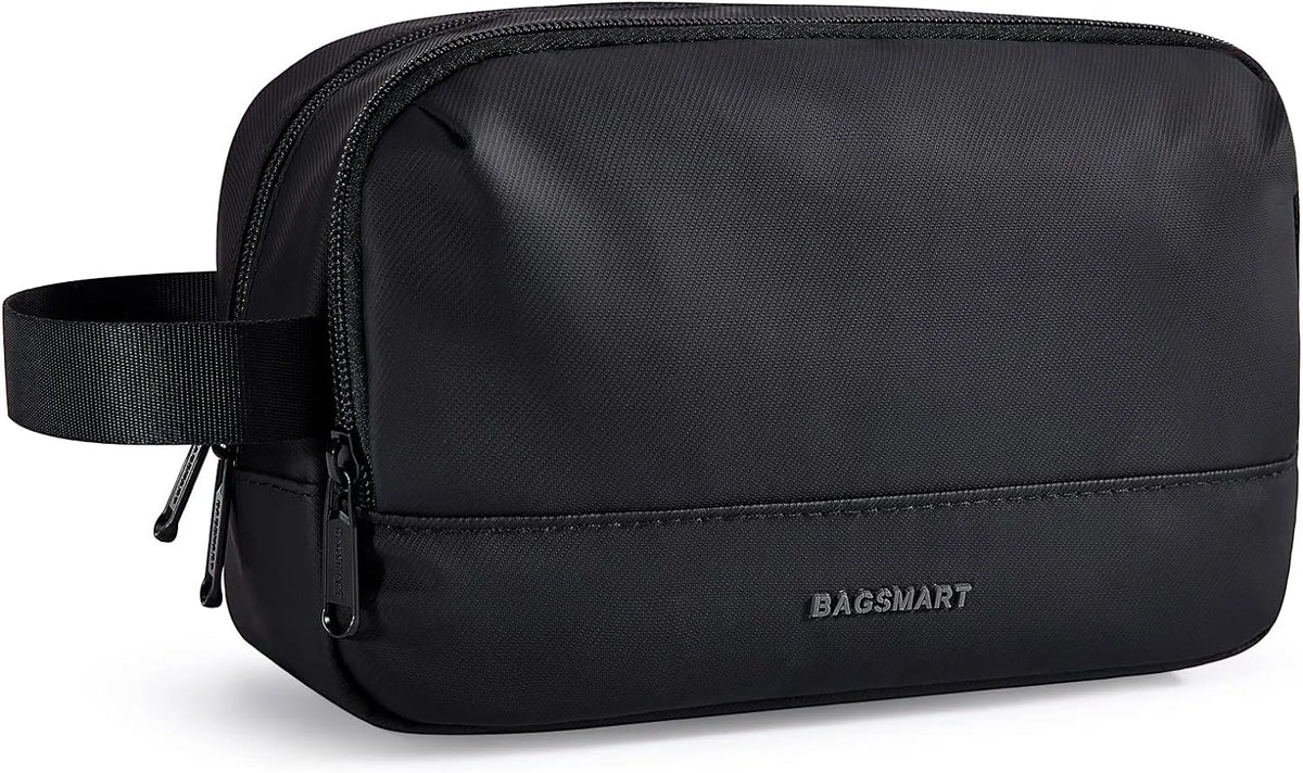 BAGSMART Large Toiletry Bag for Men, Valentines' Day Gifts Travel Organizer Hanging Dopp Kit Water Resistant Shaving Bag for Bathroom Shower, Toiletries Accessories,Travel Essentials, Black-Large