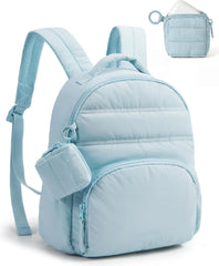 BAGSMART Small Backpacks for Women, Puffer Mini Backpack Purse with Pouch