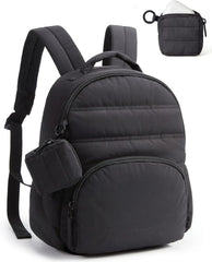 BAGSMART Small Backpacks for Women, Puffer Mini Backpack Purse with Pouch