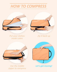 BAGSMART Compression Packing Cubes for Travel
