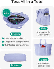 BAGSMART Gym Tote Bag for Women, 24L/28L Travel Tote Yoga Mat Bag