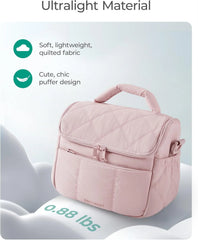 BAGSMART Insulated Lunch Bags for Women, Cute Quilted Lunch Box, Leopard