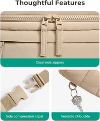 BAGSMART Fanny Packs for Women Two Way Zipper Belt Bag with Strap
