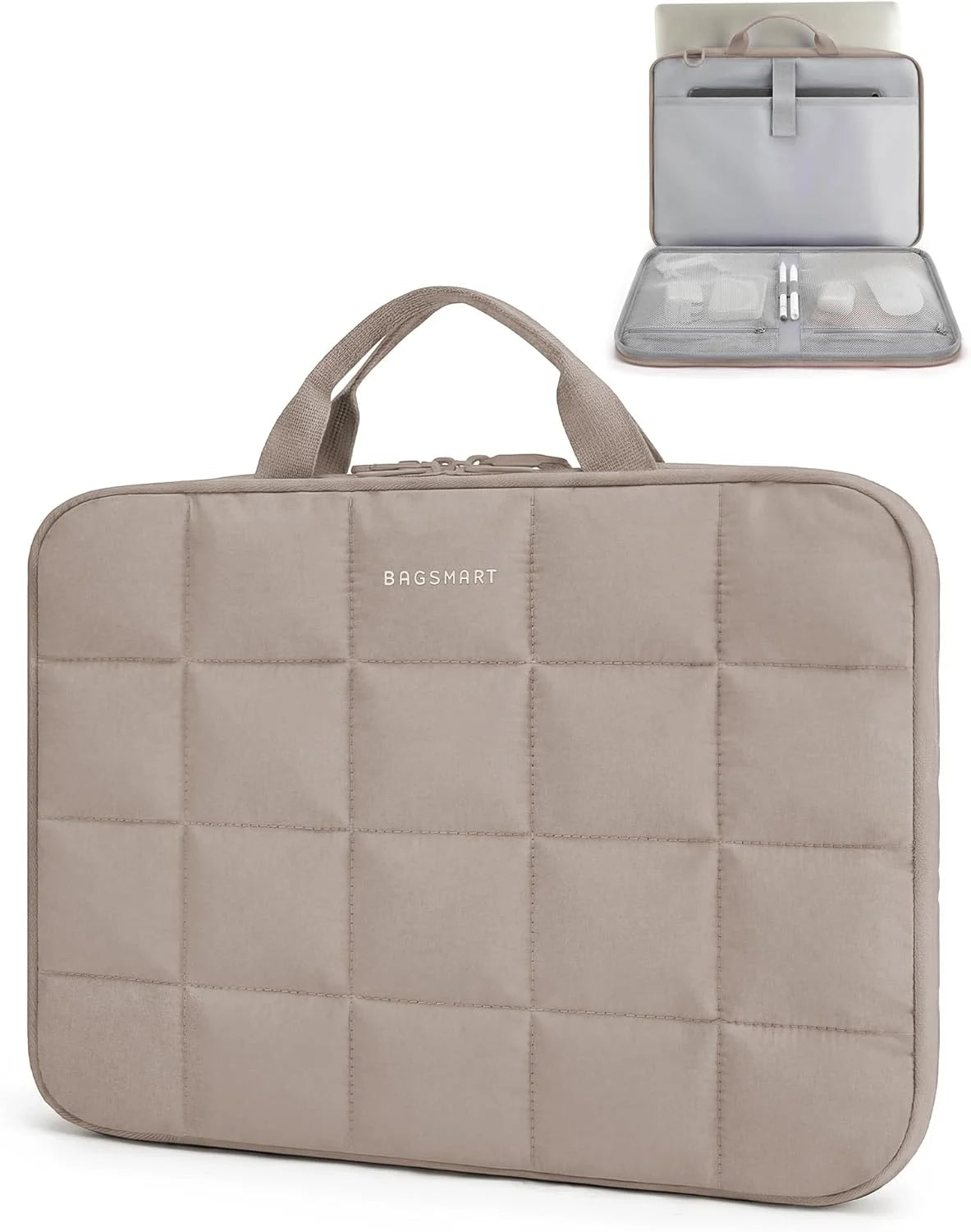 BAGSMART Laptop Case with Handle, Puffy Laptop Sleeve Bag for Women