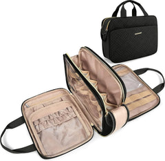 BAGSMART Toiletry Bag for Women, Medium Water-resistant, Black