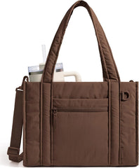 BAGSMART Boxy Tote Bag for Women, Crossbody Work Bag with Zipper