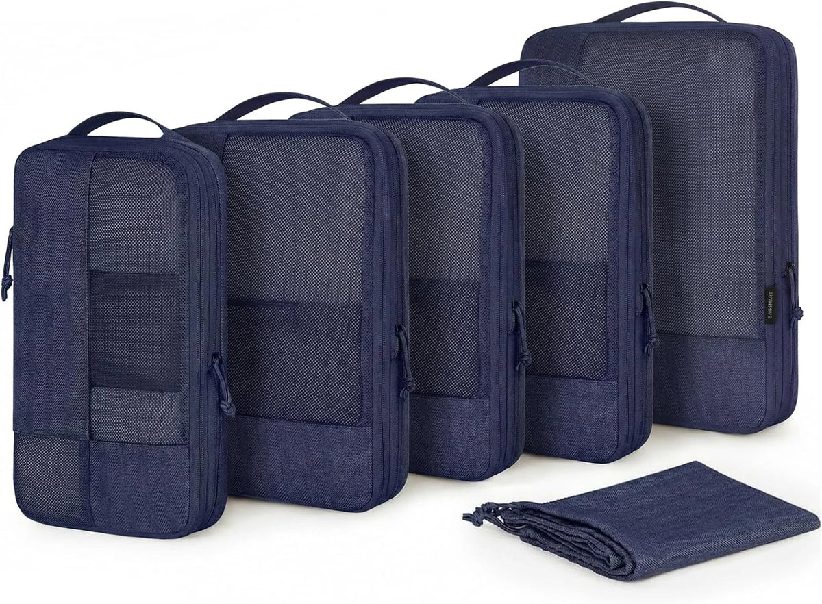 BAGSMART Compression Packing Cubes for Travel, 6 Set Luggage Organizer Bags