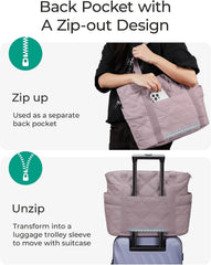 BAGSMART Crush Tote Bag for Women, 20L Puffer Work Tote with Zipper