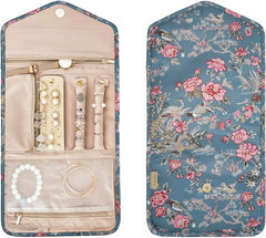 BAGSMART Travel Jewelry Organizer Roll Foldable Jewelry Case,Flower Bird
