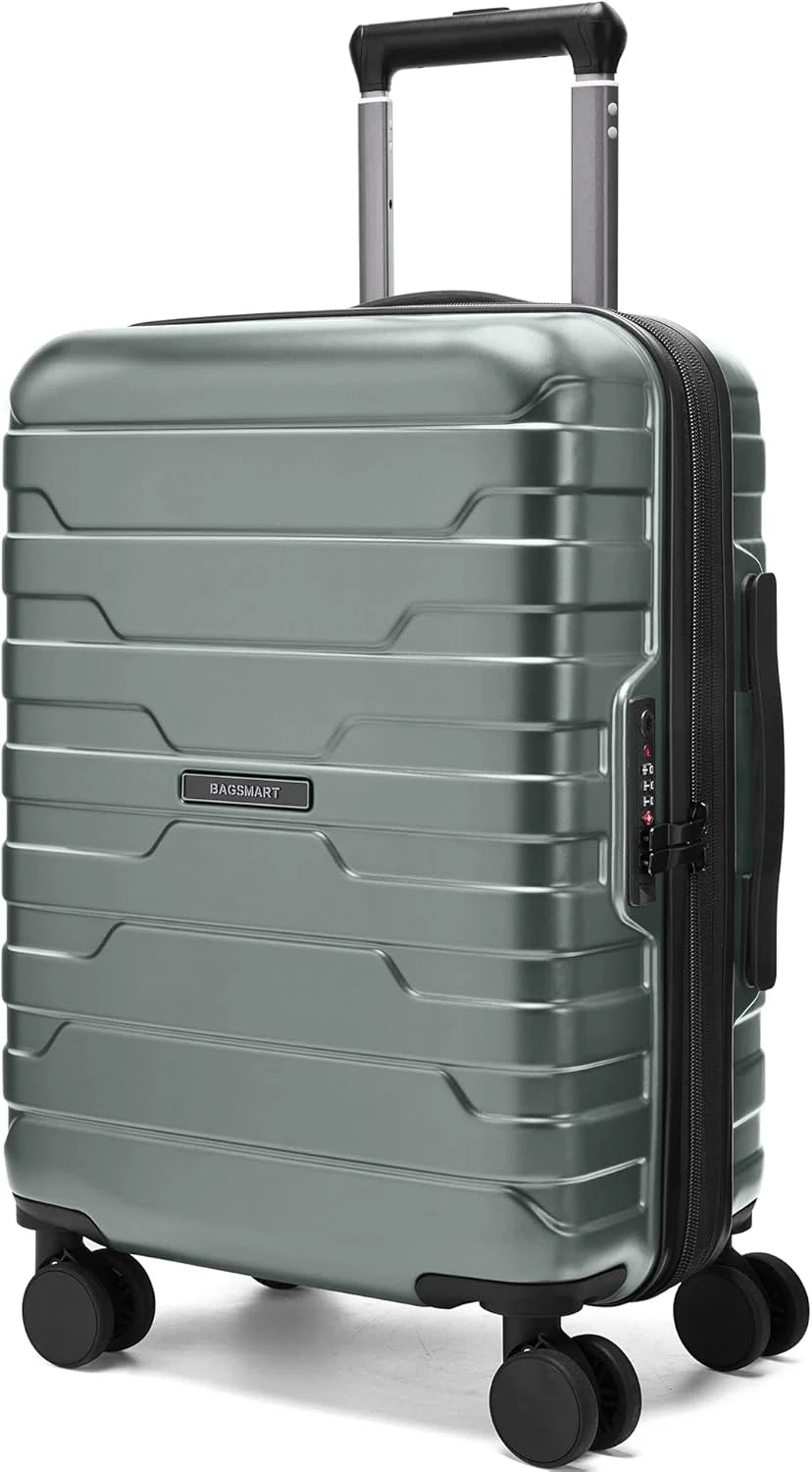 BAGSMART Carry-On Luggage 20" Expandable Spinner 22x14x9,Olive