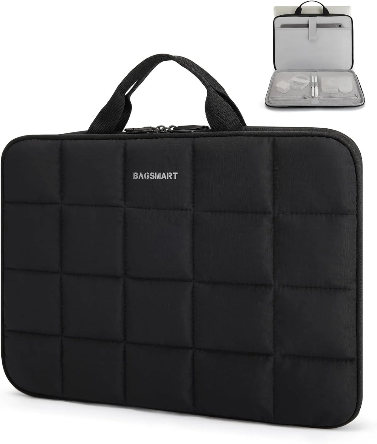 BAGSMART Laptop Case with Handle, Puffy Laptop Sleeve Bag for Women