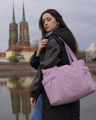 BAGSMART Crush Tote Bag for Women, 20L Puffer Work Tote with Zipper