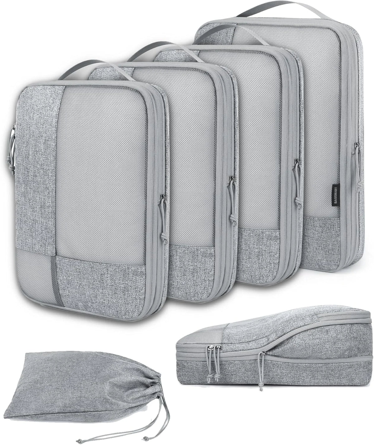 BAGSMART Compression Packing Cubes for Travel, 6 Set Luggage Organizer Bags