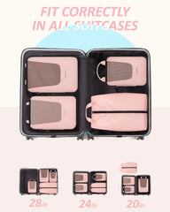 BAGSMART Compression Packing Cubes for Travel, 6/5/4set Lightweight Packing Organizers, Summer Travel Essentials Suitcase Organizer Bags Set