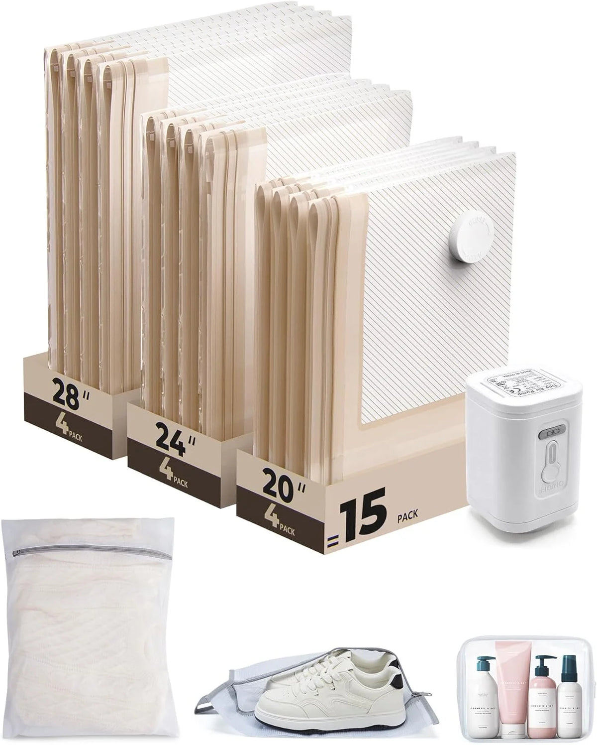 BAGSMART Travel Vacuum Seal Storage Bags Bags for Clothes with Pump