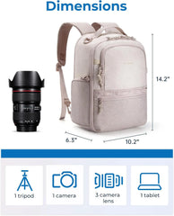 BAGSMART 2 in 1 Camera Backpack for DSLR, Fits 12.9" iPad, Coffee Brown