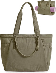 BAGSMART Yoga Pilates Tote Bag for Women with Knotted Handle, Gym Bag