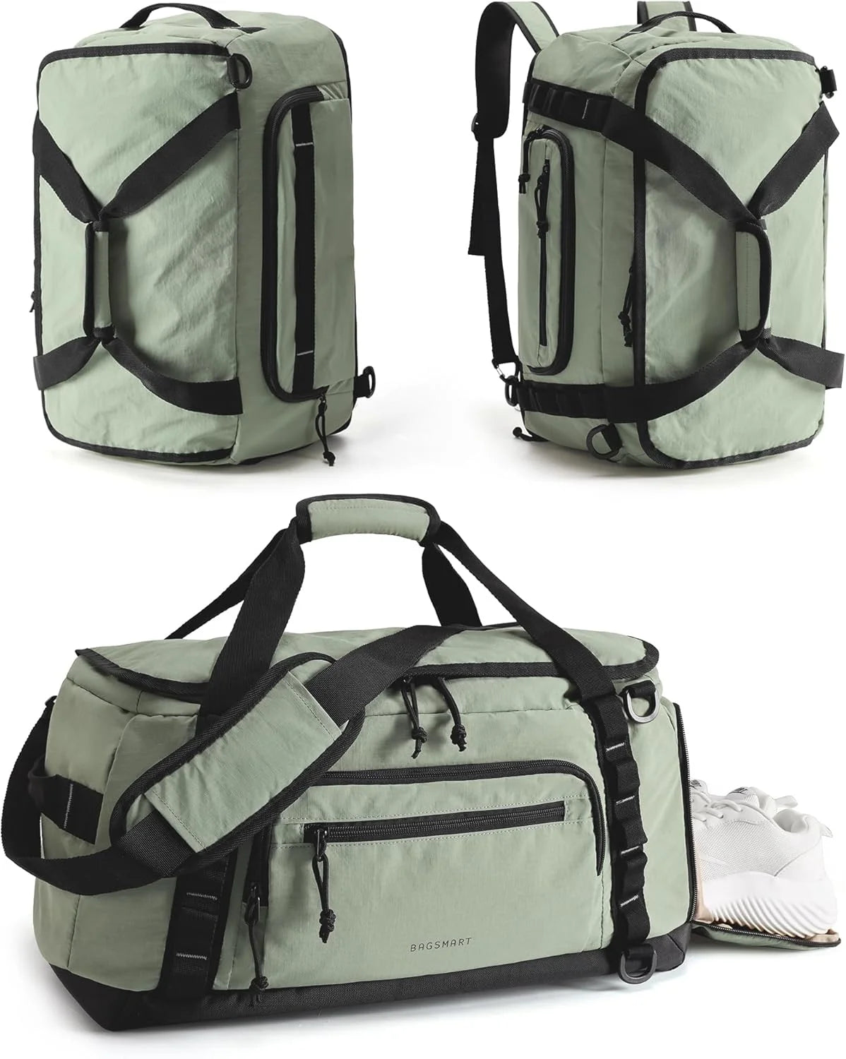 BAGSMART 4-IN-1 Gym Bag for Women Men, TSA Duffle Bag for Travel