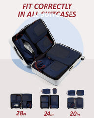BAGSMART Compression Packing Cubes for Travel, 6/5/4set Lightweight Packing Organizers, Summer Travel Essentials Suitcase Organizer Bags Set