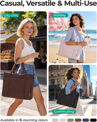 BAGSMART Puffer Tote Bag for Women, 21L/26L Work Tote Shoulder Handbag