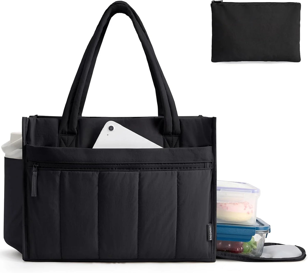 BAGSMART Tote Bag for Women Puffer 15.6 Inch Laptop Work Bag Large Purse