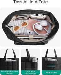 BAGSMART Expandable Tote Bag for Women, Puffer Work Tote Travel Bag