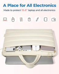 BAGSMART 15.6 Inch Laptop Sleeve with Pocket Quilted Laptop Case for Work