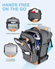 BAGSMART 37L Expandable Travel Backpack Compression Carry On Daypack