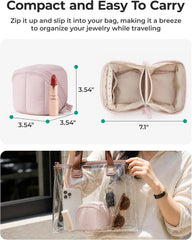 BAGSMART Mini Travel Jewelry Case, Puffy Organizer for Rings & Necklaces