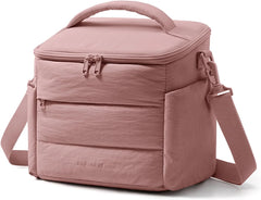 BAGSMART Lunch Box for Women, Cute Quilted Insulated Lunch Bag Sloped-lid