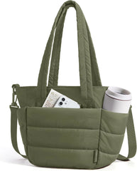 BAGSMART Lunch Bag Women Small Insulated Quilted Puffy Tote Bag for Work