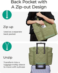 BAGSMART Crush Tote Bag for Women, 20L Puffer Work Tote with Zipper