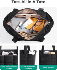 BAGSMART Expandable Tote Bag for Women, Puffer Work Tote Travel Bag