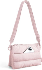 BAGSMART Cross Body Purse, Medium Crossbody Bags for Women Travel Purse, 4.3L Puffy Handbag Wallet with RFID Blocking Slots