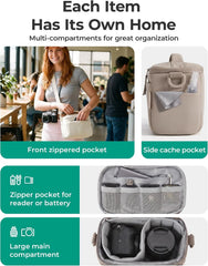 BAGSMART 2 in 1 Quilted Camera Sling Bag for Mirrorless Camera, Camel