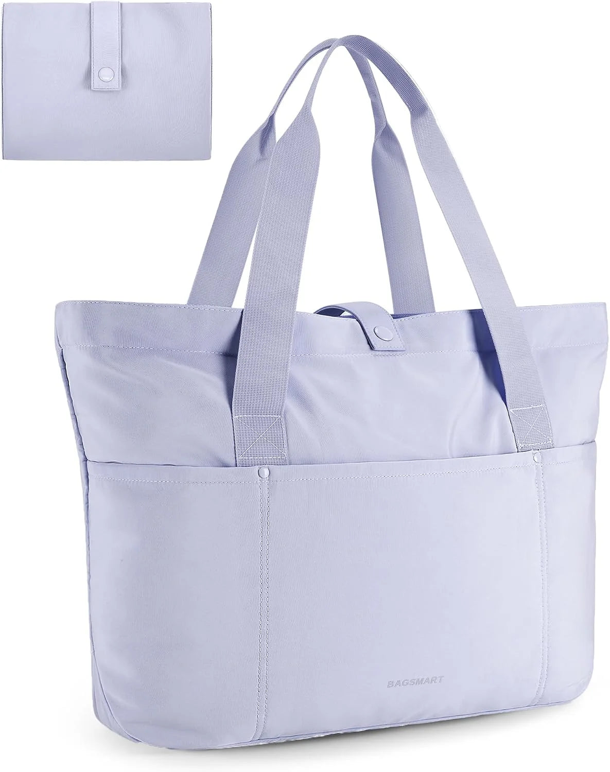 BAGSMART Tote Bag for Women, Foldable Tote Bag With Zipper Travel Shoulder Bag Handbag for Work