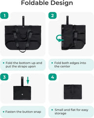 BAGSMART Tote Bag for Women, Foldable Tote Bag With Zipper Travel Shoulder Bag Handbag for Work