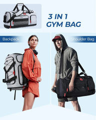 BAGSMART Gym Bag for Men, Athletic Sports Backpack Travel Hiking Duffel