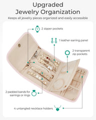BAGSMART Travel Jewelry Organizer Case, Foldable Jewelry Roll for Necklaces, Earrings, Journey-Rings, Bracelets, Brooches, Portable, Teal