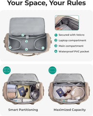 BAGSMART Travel Duffel Bags with Dividers, 32L Gym Duffle Bag with Laptop Compartment, Carry On Weekender Overnight Bag, Shoe Bag, PVC Wet Pocket, Dark Brown