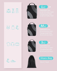 BAGSMART Compression Packing Cubes for Travel