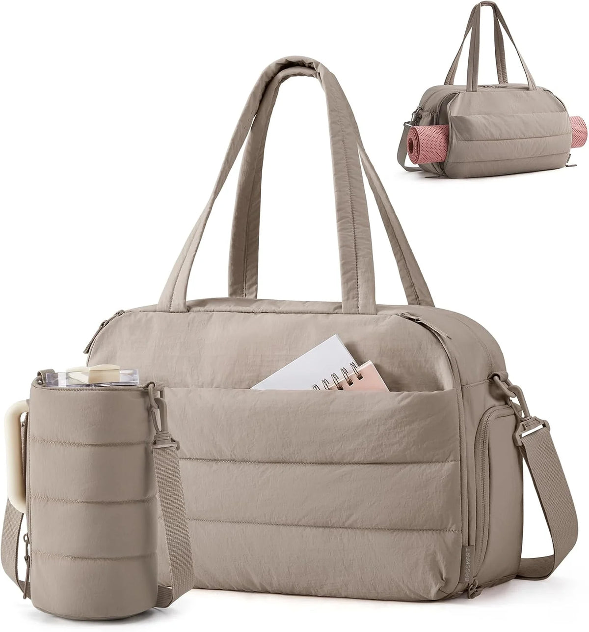 BAGSMART 2 Set Gym Bag for Women, Yoga Bag with Water Bottle Holder