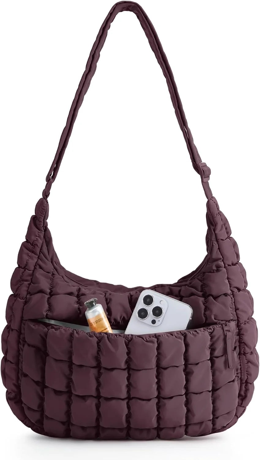 BAGSMART Quilted Crossbody Bags for Women, Travel Purses Hobo Shoulder Bag