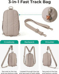 BAGSMART Small Crossbody Bags for Women, Puffer Sling Bag Fanny Packs