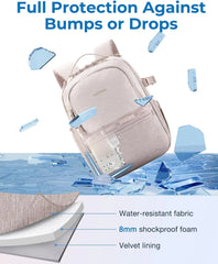 BAGSMART 2 in 1 Small Camera Backpack for DSLR, Fits 12.9" iPad, Beige