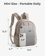 BAGSMART Mini Backpack for Women, Lightweight Puffer Backpack Purse, Quilted Casual Daypack, Water-Resistant Bookbag