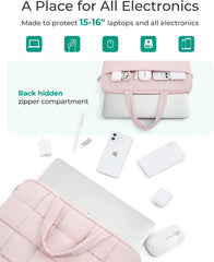 BAGSMART Laptop Case, Puffy Laptop Sleeve with Handle, Compatible with MacBook Air Pro, Laptop Bag for Women